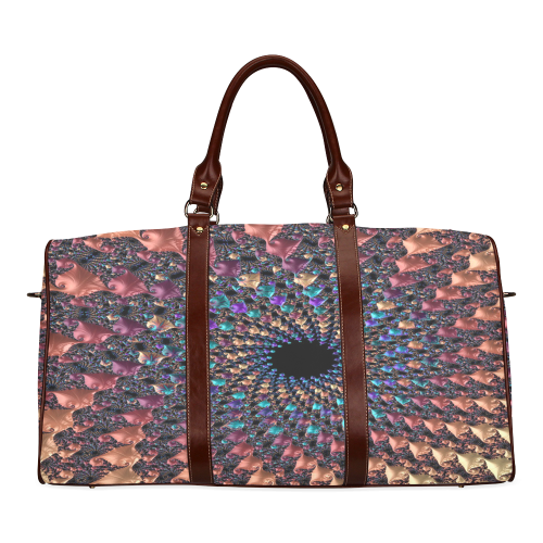 Time travel through this spiral fractal Waterproof Travel Bag/Small (Model 1639)