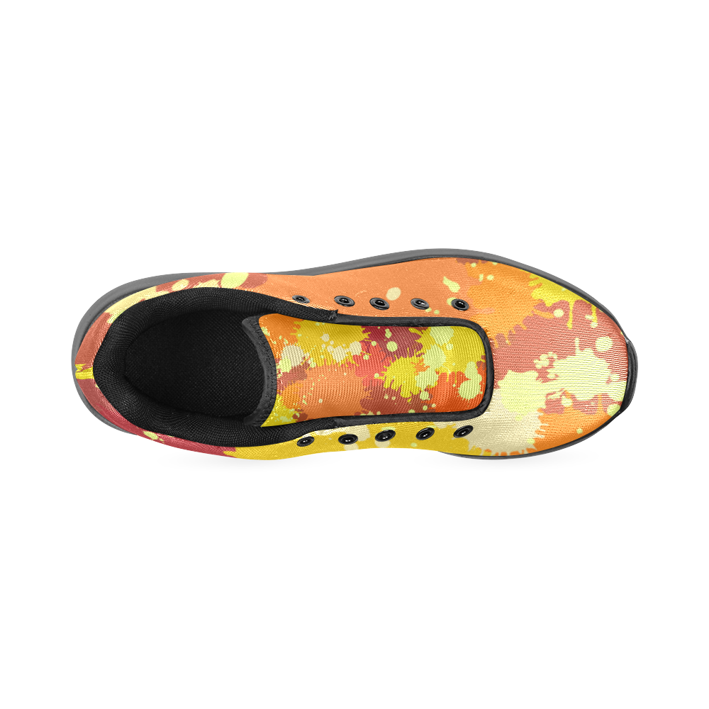 Summer Orange Yellow Splash Painting Women’s Running Shoes (Model 020)