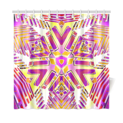 3D Fractal Lightwaves Shower Curtain 72"x72"