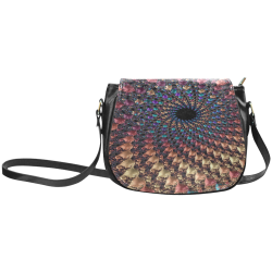 Time travel through this spiral fractal Classic Saddle Bag/Small (Model 1648)