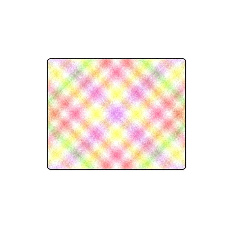 Multicolored Pastel Rainbow Tartan Plaid Blanket 40"x50"