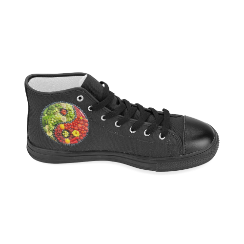 Yin Yang Vegan Fruits Vegetables Spirit Women's Classic High Top Canvas Shoes (Model 017)