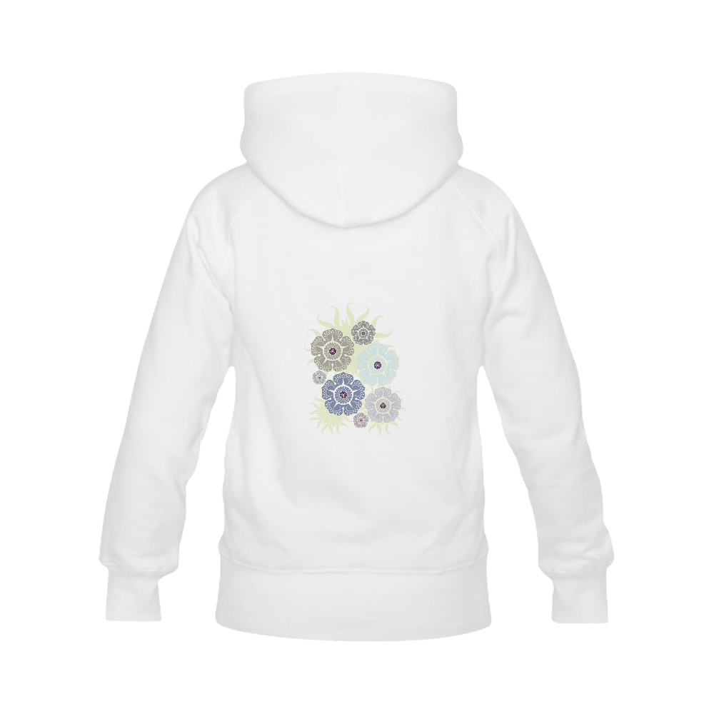 Retro Flowers Pattern Women's Classic Hoodies (Model H07)