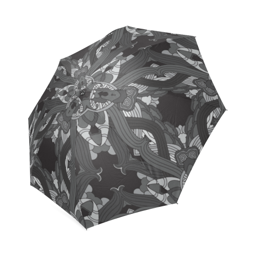 Zandine 0206 dark vintage floral pattern Foldable Umbrella (Model U01)