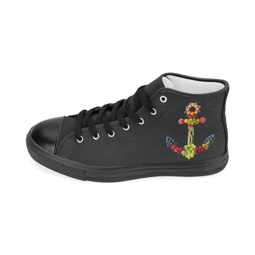 Anchor Fruits Vegetables Yummy Design Women's Classic High Top Canvas Shoes (Model 017)