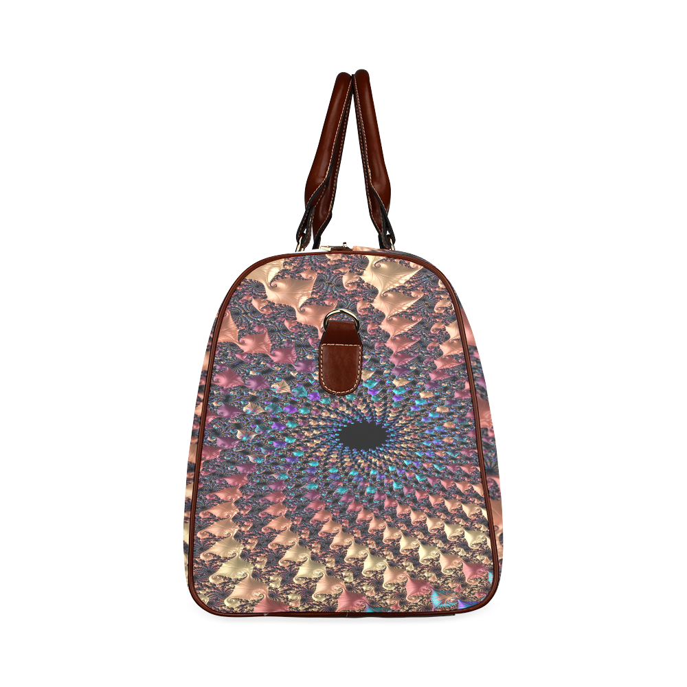 Time travel through this spiral fractal Waterproof Travel Bag/Large (Model 1639)