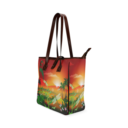 Cartoon fantasy world with dragonflies Classic Tote Bag (Model 1644)
