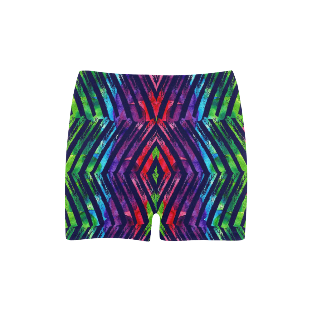 Colorful Oblique Lines Briseis Skinny Shorts (Model L04)