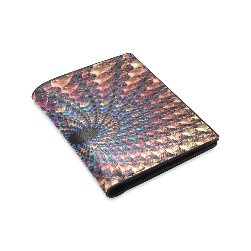 Time travel through this spiral fractal Men's Leather Wallet (Model 1612)