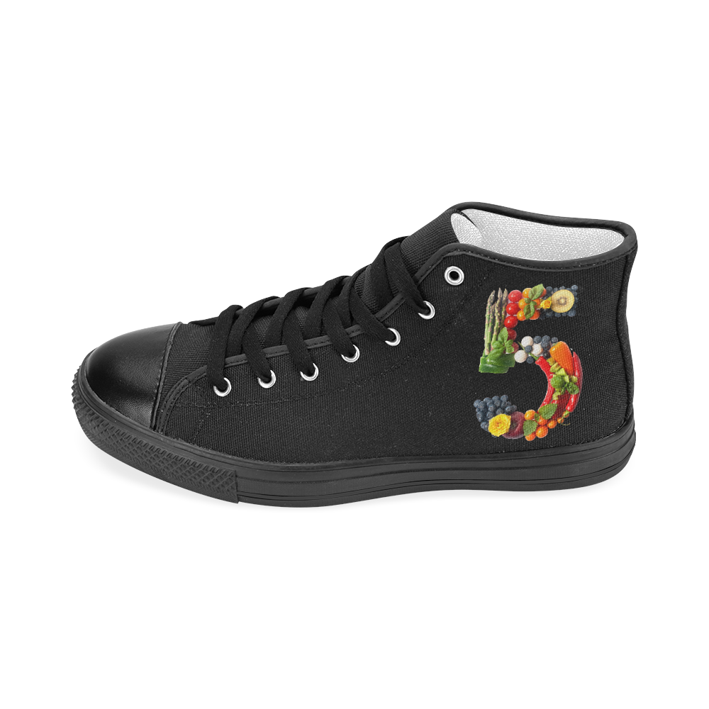 Fife Day Vegan Fruits Vegetables Design Women's Classic High Top Canvas Shoes (Model 017)