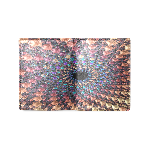 Time travel through this spiral fractal Men's Leather Wallet (Model 1612)