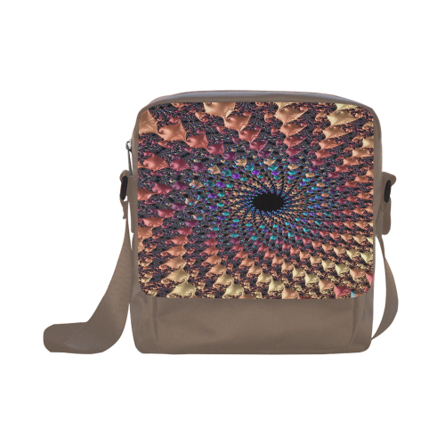 Time travel through this spiral fractal Crossbody Nylon Bags (Model 1633)