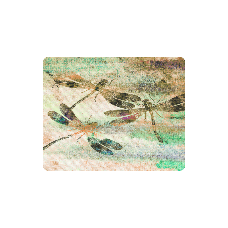Mauritius Vintage Dragonflies QR Rectangle Mousepad