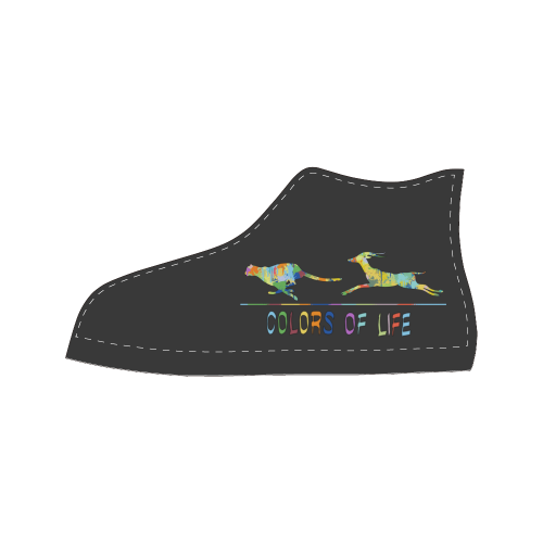 Colors of Life Splash Shape Antelope Cheetah Women's Classic High Top Canvas Shoes (Model 017)