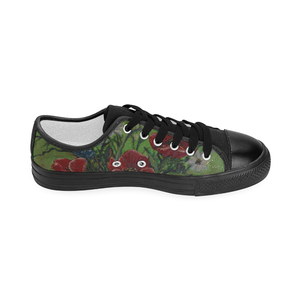 Poppy Painting Women's Classic Canvas Shoes (Model 018)