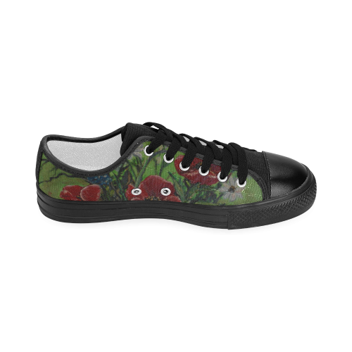 Poppy Painting Women's Classic Canvas Shoes (Model 018)