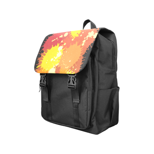 Summer Orange Yellow Splash Painting Casual Shoulders Backpack (Model 1623)