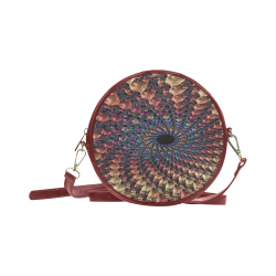 Time travel through this spiral fractal Round Sling Bag (Model 1647)