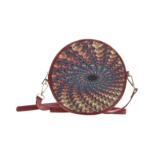 Time travel through this spiral fractal Round Sling Bag (Model 1647)