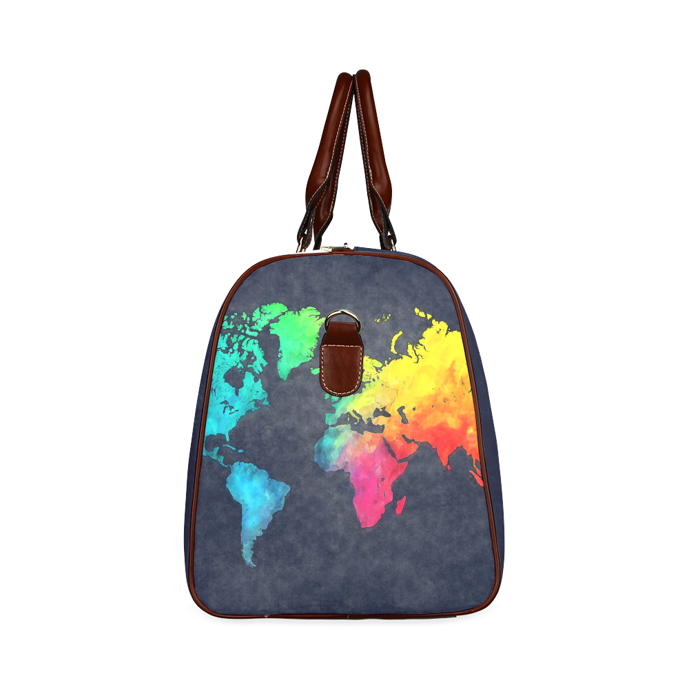 world map Waterproof Travel Bag/Large (Model 1639)