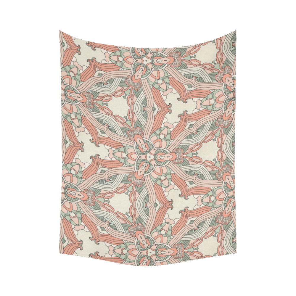 Zandine 0205 vintage floral pattern Cotton Linen Wall Tapestry 80"x 60"