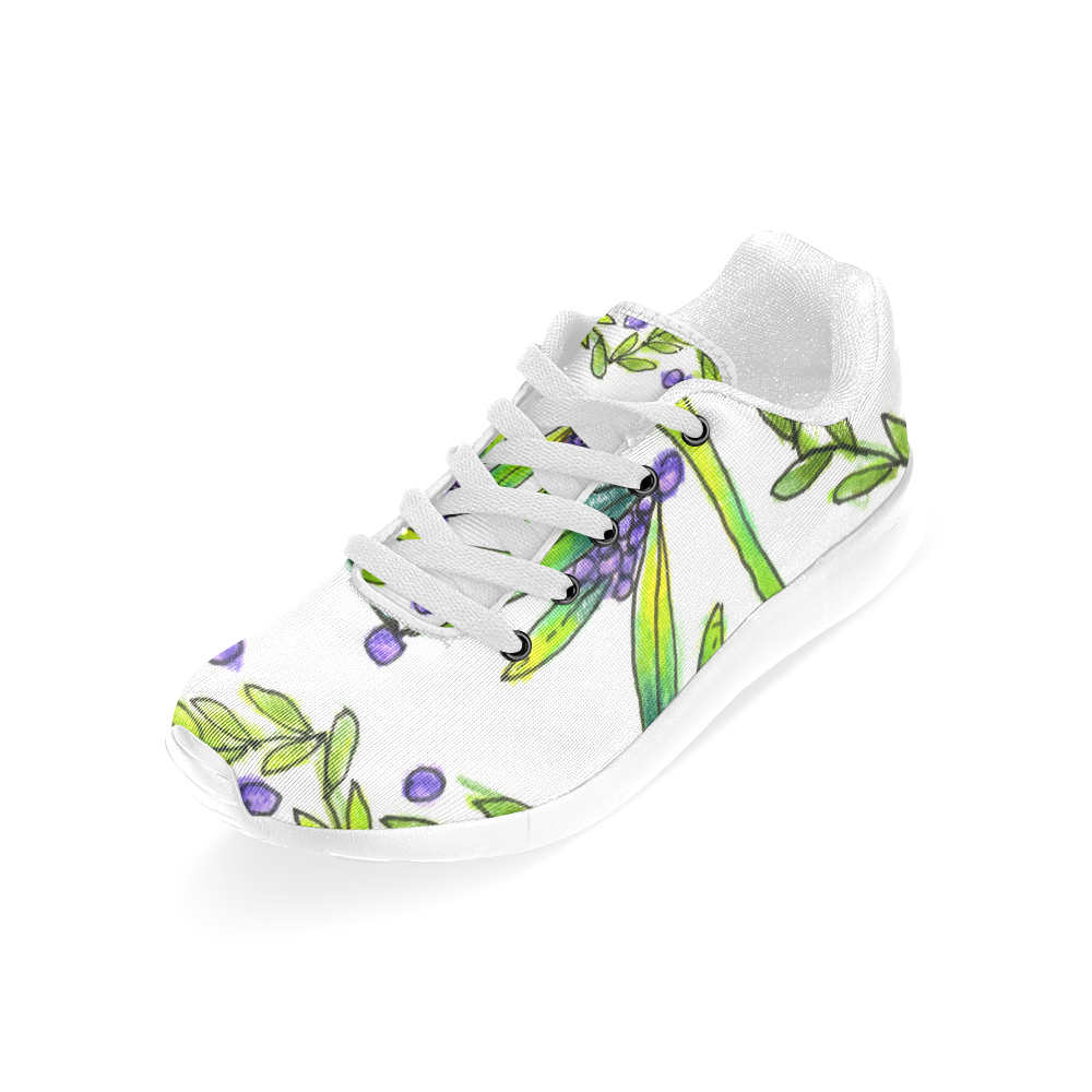 Dancing Greeen, Purple Vines, Grapes Zendoodle Men’s Running Shoes (Model 020)