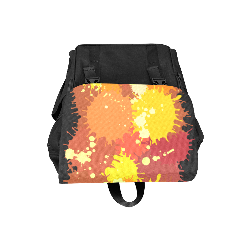 Summer Orange Yellow Splash Painting Casual Shoulders Backpack (Model 1623)