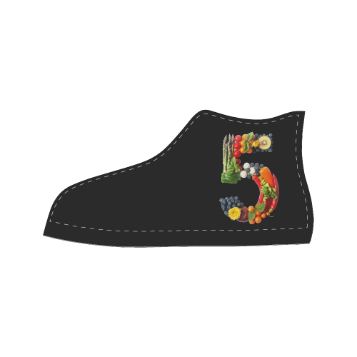 Fife Day Vegan Fruits Vegetables Design Women's Classic High Top Canvas Shoes (Model 017)