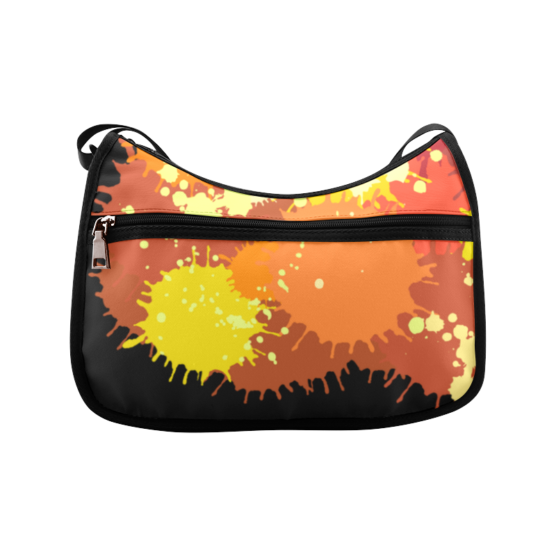 Summer Orange Yellow Splash Painting Crossbody Bags (Model 1616)