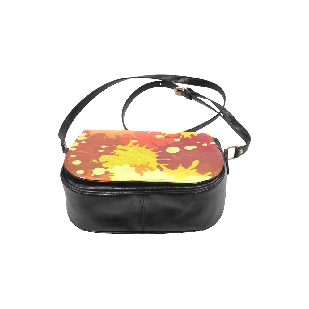 Summer Orange Yellow Splash Painting Classic Saddle Bag/Large (Model 1648)