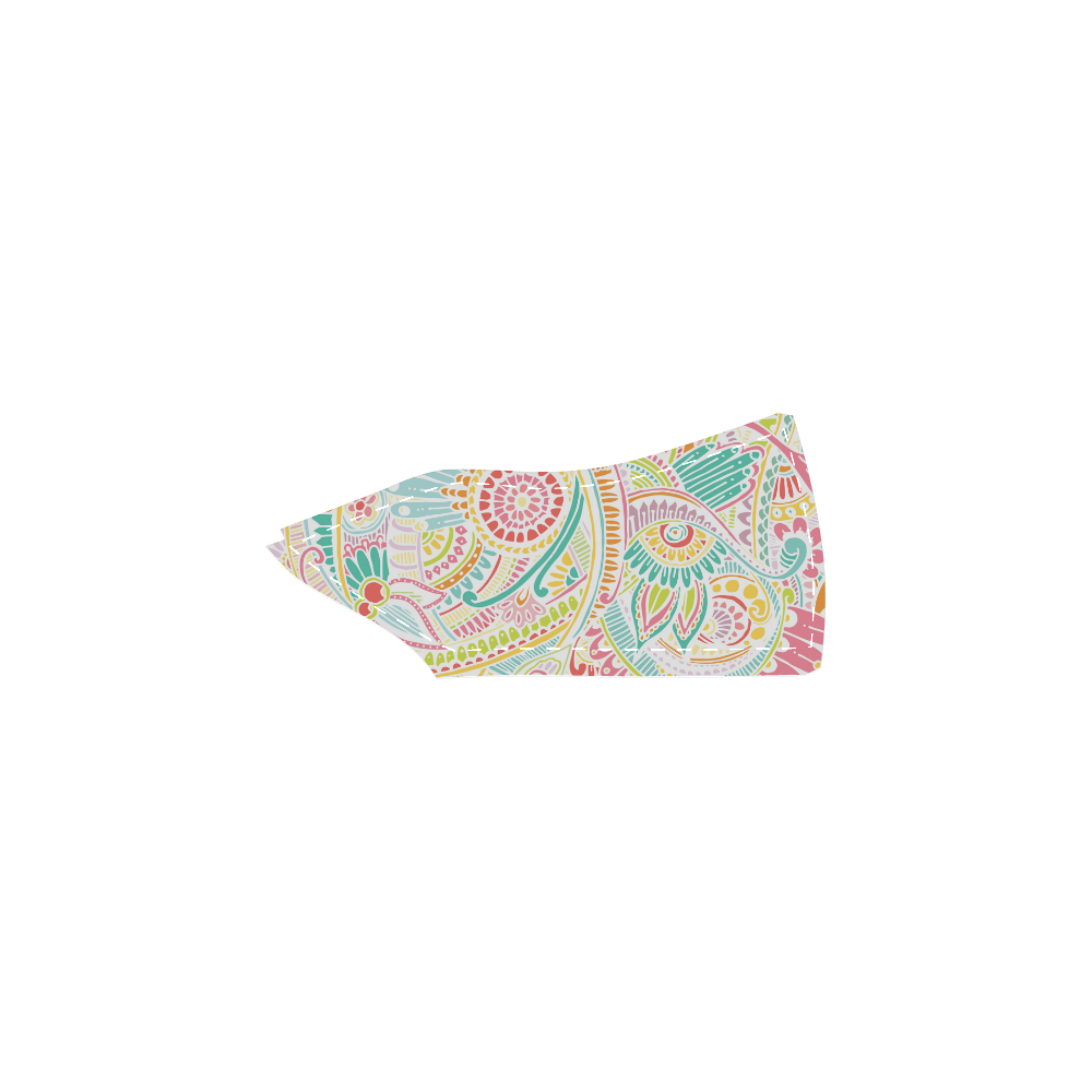 zz0101 pink hippie flower watercolor pattern Men's Slip-on Canvas Shoes (Model 019)