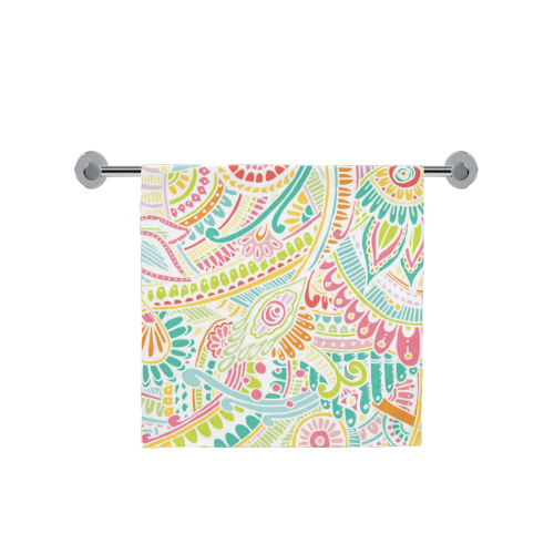 zz0101 pink hippie flower watercolor pattern Bath Towel 30"x56"