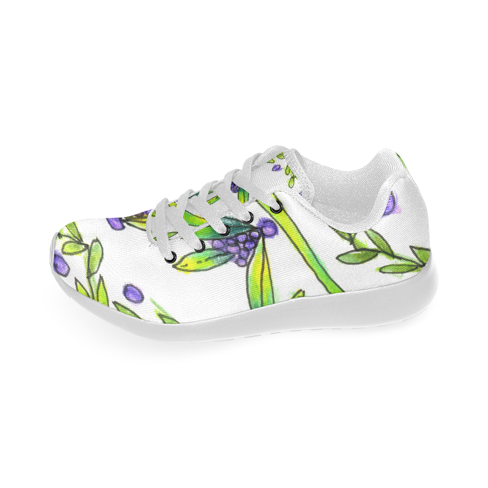 Dancing Greeen, Purple Vines, Grapes Zendoodle Women’s Running Shoes (Model 020)