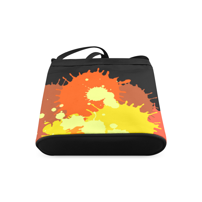 Summer Orange Yellow Splash Painting Crossbody Bags (Model 1613)