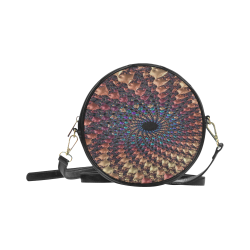 Time travel through this spiral fractal Round Sling Bag (Model 1647)