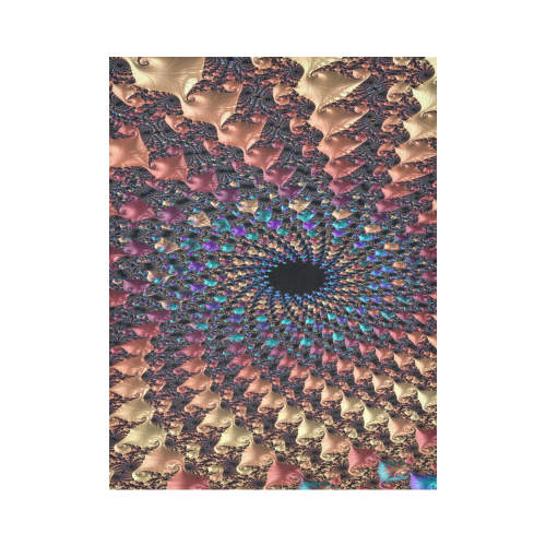 Time travel through this spiral fractal Cotton Linen Wall Tapestry 60"x 80"