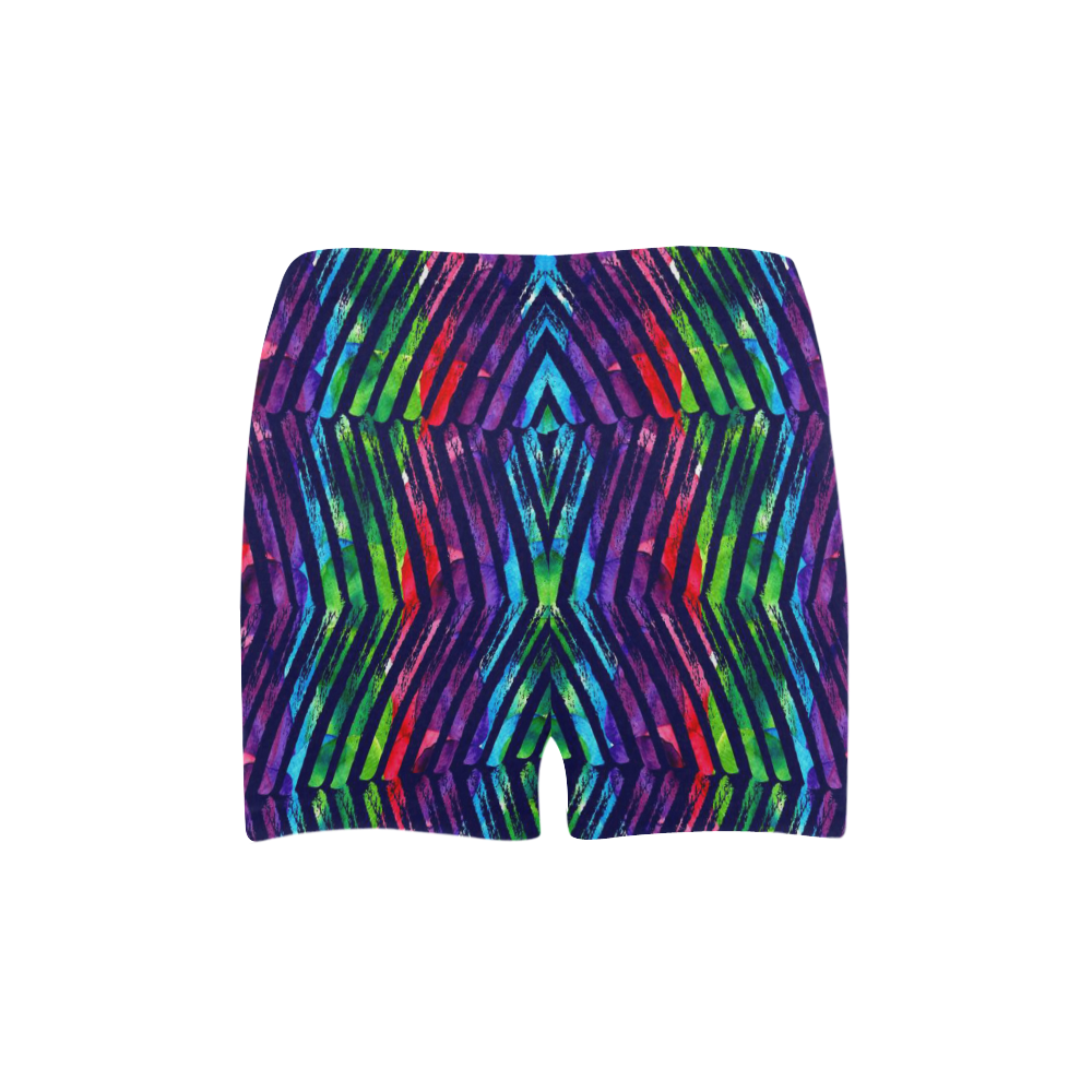 Colorful Oblique Lines Briseis Skinny Shorts (Model L04)