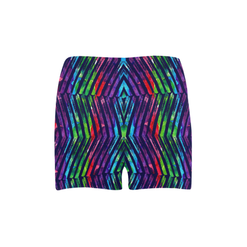 Colorful Oblique Lines Briseis Skinny Shorts (Model L04)