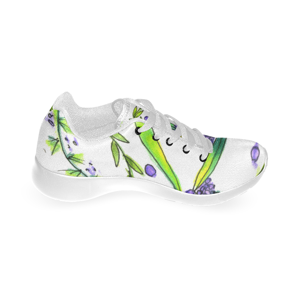 Dancing Greeen, Purple Vines, Grapes Zendoodle Women’s Running Shoes (Model 020)