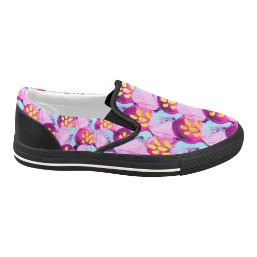 Abstract Floral Women's Slip-on Canvas Shoes (Model 019) | ID: D460413