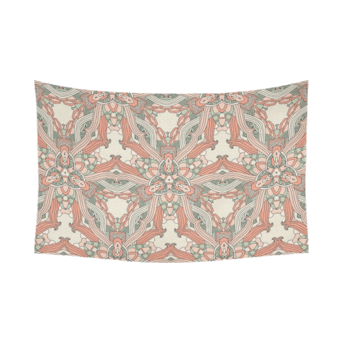 Zandine 0205 vintage floral pattern Cotton Linen Wall Tapestry 90"x 60"