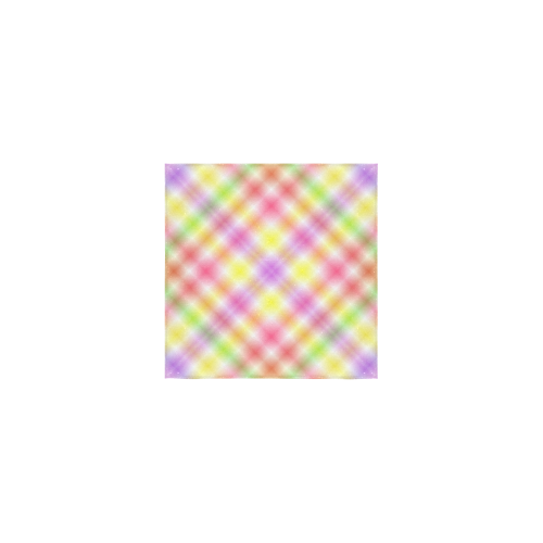 Multicolored Pastel Rainbow Tartan Plaid Square Towel 13“x13”