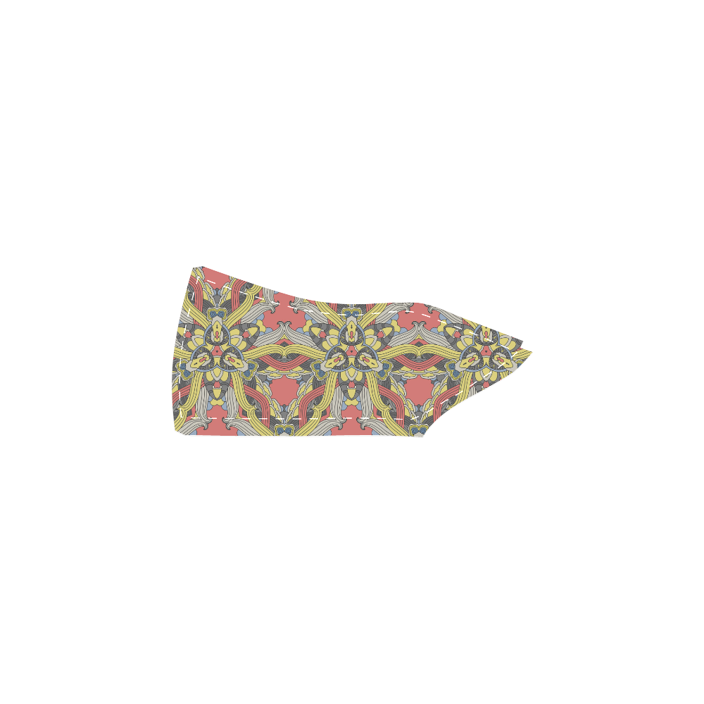 Zandine 0201 pink yellow vintage floral pattern Women's Slip-on Canvas Shoes (Model 019)