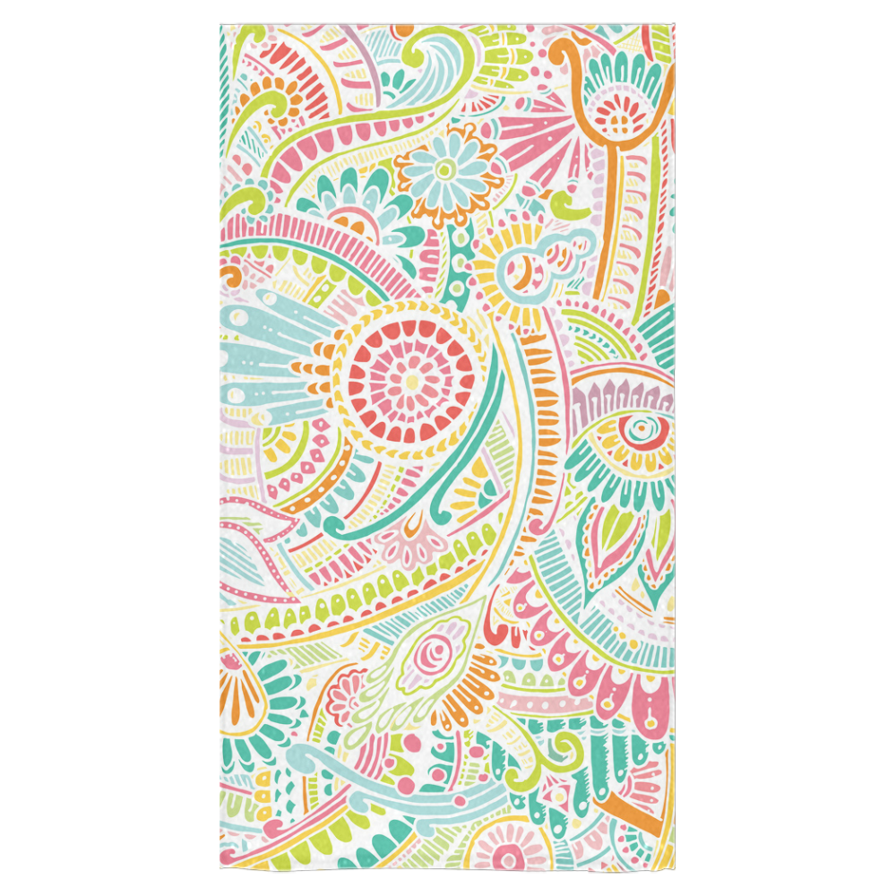 zz0101 pink hippie flower watercolor pattern Bath Towel 30"x56"