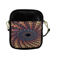 Time travel through this spiral fractal Sling Bag (Model 1627)