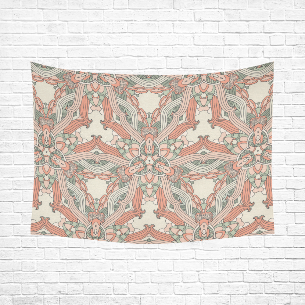 Zandine 0205 vintage floral pattern Cotton Linen Wall Tapestry 80"x 60"