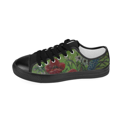 Poppy Painting Women's Classic Canvas Shoes (Model 018)