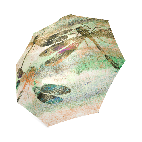 Mauritius Vintage Dragonflies QR Foldable Umbrella (Model U01)