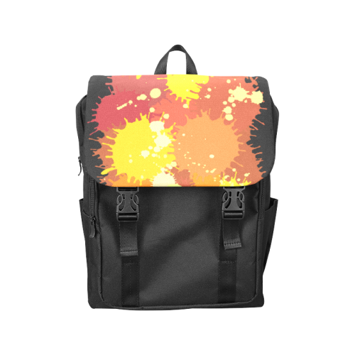 Summer Orange Yellow Splash Painting Casual Shoulders Backpack (Model 1623)