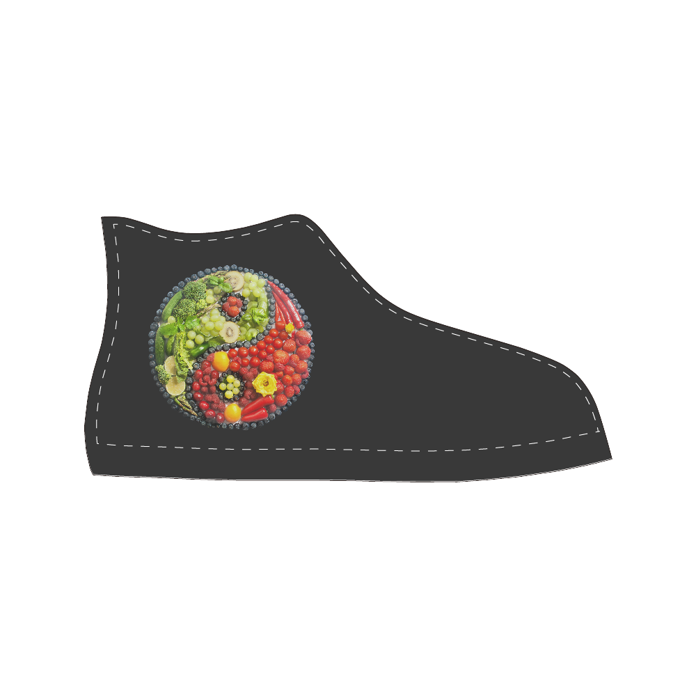 Yin Yang Vegan Fruits Vegetables Spirit Women's Classic High Top Canvas Shoes (Model 017)